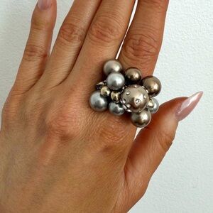 Givenchy Statement Beaded Cluster Cocktail Ring
